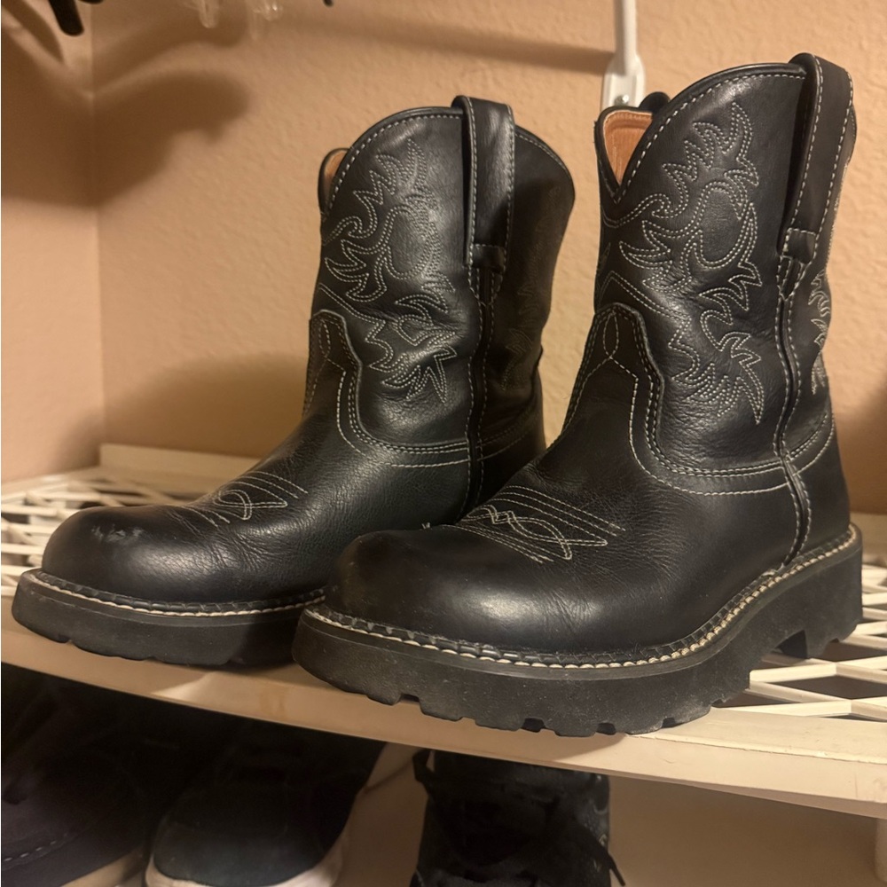 Ariat Black and Tan Leather Boots